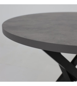 Стол РИГА, D950, Ароза Реликтовая/Черный