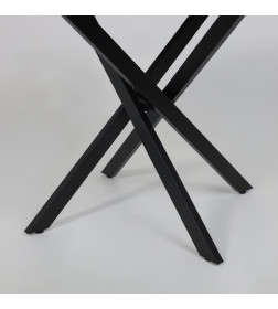 Стол РИГА, D950, Ароза Реликтовая/Черный