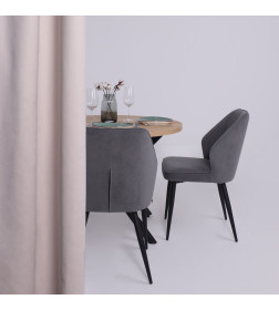 Стол РИГА, D950, Дуб Сильверджек Ореховый/Черный