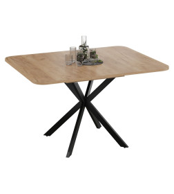 Стол раздвижной ЛИССАБОН Тип 1, 1000(1315)х1001х750, черные опоры/дуб крафт золотой