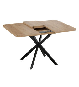 Стол раздвижной ЛИССАБОН Тип 1, 1000(1315)х1001х750, черные опоры/дуб крафт золотой