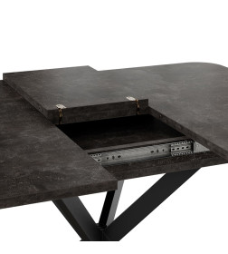 Стол раздвижной ЛИССАБОН Тип 1, 1000(1315)х1001х750, черные опоры/ателье темный
