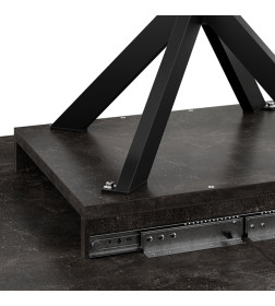 Стол раздвижной ЛИССАБОН Тип 1, 1000(1315)х1001х750, черные опоры/ателье темный