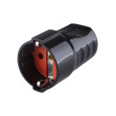 Розетка кабельная рифленая 2П+З 16А 250B черная TDM SQ1806-0212 (SQ1806-0212) 