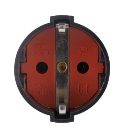 Розетка кабельная рифленая 2П+З 16А 250B черная TDM SQ1806-0212