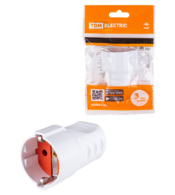Розетка кабельная рифленая 2П+З 16А 250B белая TDM SQ1806-0211