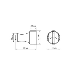 Розетка кабельная рифленая 2П+З 16А 250B белая TDM SQ1806-0211