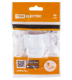 Розетка кабельная рифленая 2П+З 16А 250B белая TDM SQ1806-0211