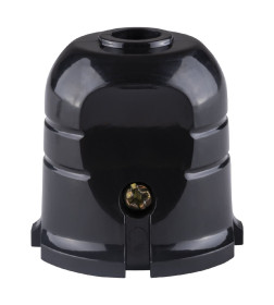 Розетка кабельная б/з черная с красной вставкой 10А 250B чернаяTDM SQ1806-0214