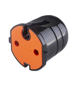 Розетка кабельная б/з черная с красной вставкой 10А 250B чернаяTDM SQ1806-0214