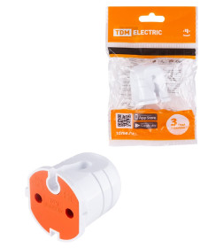 Розетка кабельная б/з белая с красной вставкой 10А 250B белая TDM SQ1806-0213