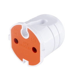 Розетка кабельная б/з белая с красной вставкой 10А 250B белая TDM SQ1806-0213