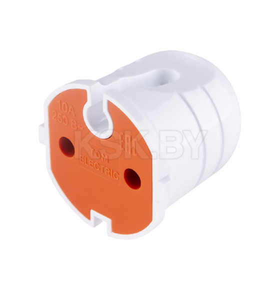 Розетка кабельная б/з белая с красной вставкой 10А 250B белая TDM SQ1806-0213 (SQ1806-0213) 