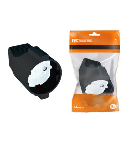 Розетка кабельная 2П б/з с з/ш 10А 250B черная TDM SQ1806-0030