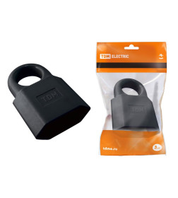 Розетка кабельная 2П 10А 250B (под евровилку CEE 7/16) с з/ш с кольцом черная TDM SQ1806-0192