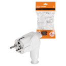 Вилка угловая c/з белая с кнопкой извлечения из сети 16А 250В TDM SQ1806-0398 (SQ1806-0398) 