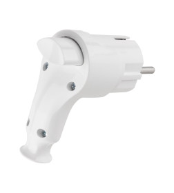 Вилка угловая c/з белая с кнопкой извлечения из сети 16А 250В TDM SQ1806-0398