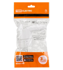 Вилка угловая c/з белая с кнопкой извлечения из сети 16А 250В TDM SQ1806-0398