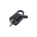 Вилка угловая с ушком с/з черная 16А 250В TDM SQ1806-0006 (SQ1806-0006) 