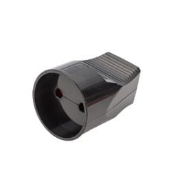 Розетка кабельная 2П б/з с з/ш 10А 250B черная TDM SQ1806-0030