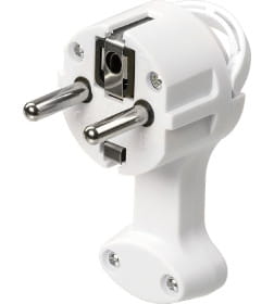 Вилка круглая плоская с кольцом белая 16А 250В TDM SQ1806-0195