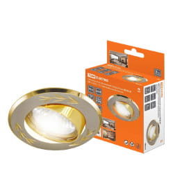 Светильник встраиваемый поворотный СВ 02-01 MR16 50Вт G5.3 матовый никель/золото TDM SQ0359-0001