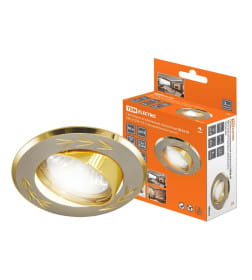 Светильник встраиваемый поворотный СВ 02-01 MR16 50Вт G5.3 матовый никель/золото TDM SQ0359-0001