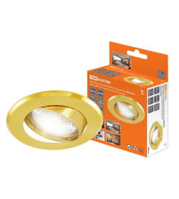 Светильник встраиваемый поворотный СВ 02-03 MR16 50Вт G5.3 матовое золото/золото TDM SQ0359-0008