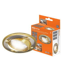 Светильник встраиваемый поворотный СВ 02-04 MR16 50Вт G5.3 матовый никель/золото TDM SQ0359-0010