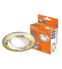 Светильник встраиваемый поворотный СВ 02-04 MR16 50Вт G5.3 перламутровое золото/хром TDM SQ0359-0011