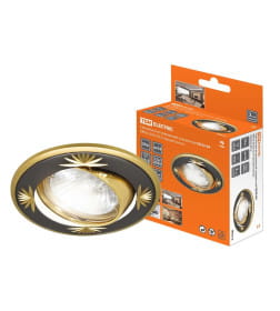 Светильник встраиваемый поворотный СВ 02-04 MR16 50Вт G5.3 чёрный/золото TDM SQ0359-0012