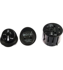 Тревел-адаптер 100-250В 2,5A (5 в 1) c USB-зарядкой 1000мА черный TDM SQ1806-0144