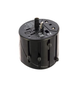 Тревел-адаптер 100-250В 2,5A (5 в 1) c USB-зарядкой 1000мА черный TDM SQ1806-0144