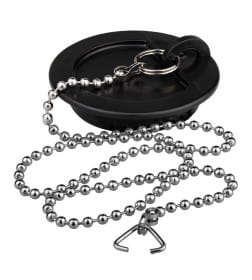 Пробка для ванны (раковины) ЧЁРНАЯ c цепочкой из нерж.стали 45 см ОП, MP-У