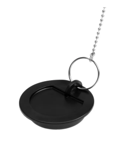 Пробка для ванны (раковины) ЧЁРНАЯ c цепочкой из нерж.стали 45 см ОП, MP-У