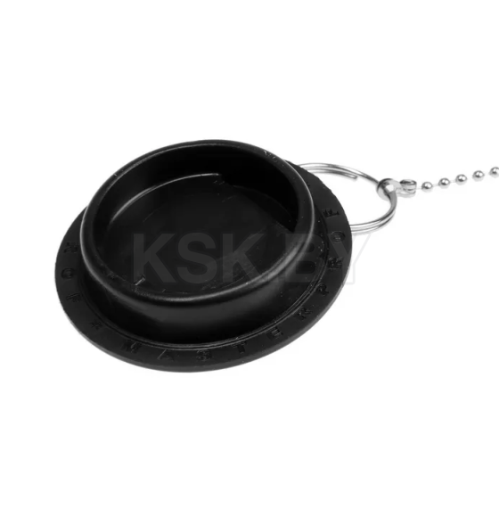 Пробка для ванны (раковины) ЧЁРНАЯ c цепочкой из нерж.стали 45 см ОП, MP-У (ИС.110629) 