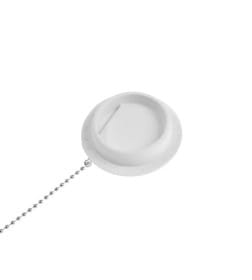 Пробка для ванны (раковины) БЕЛАЯ c цепочкой из нерж.стали 45 см ОП, MP-У 