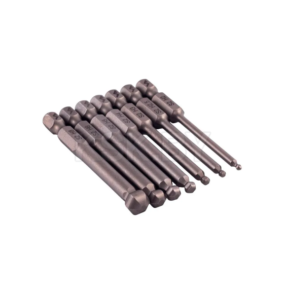 Набор бит HEX 65 мм со сферической головкой 7шт. VIRA (303250) 