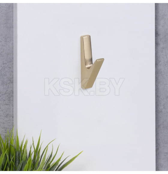 Крючок мебельный однорожковый Fix брашированное золото (113687) 