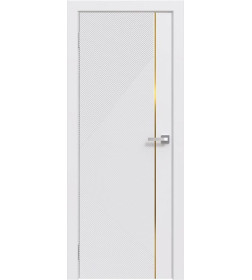 Дверное полотно "Line" 8 ,2000х600х38мм,Белый,золотой молдинг
