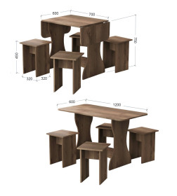 Обеденная группа для кухни "Остин" СН-130 ДСПдуб экспресив бронзовый