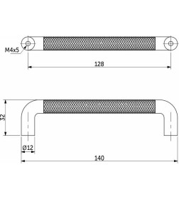 Ручка мебельная Fluid-128 черный матовый