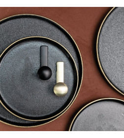 Крючок мебельный однорожковый King брашированное золото