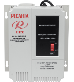 Стабилизатор напряжения 1,5 кВт 140-260В РЕСАНТА АСН 1500 Н/1-Ц Lux