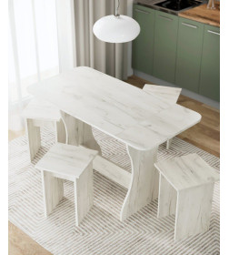 Обеденная группа для кухни "Остин" СН-130 ДСПдуб крафт белый