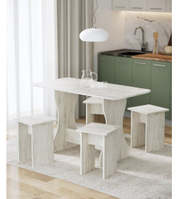 Обеденная группа для кухни "Остин" СН-130 ДСПдуб крафт белый