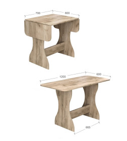 Стол обеденный "Лея" СН-130.05 (ДСП)дуб крафт серый