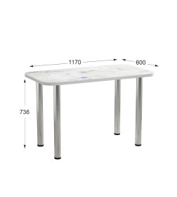 Стол обеденный СН-105.01 (1170х600)Оникс голубой