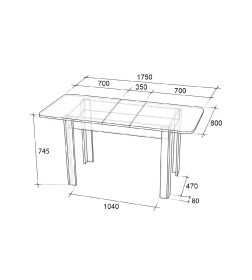 Стол обеденный СН-130.02 "Алиса"дуб крафт белый