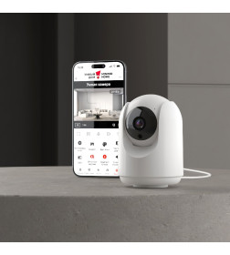 Умная видеокамера 4MP SD128Gb угол обзора 360 ° Wi-Fi белая IP20 ES